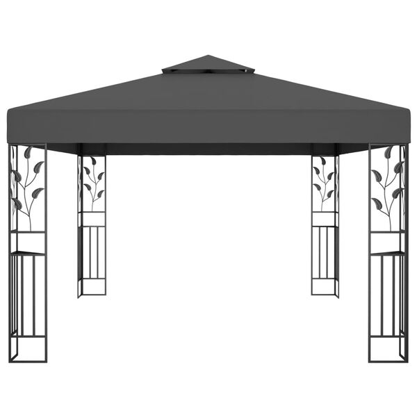 vidaXL Gazebo Anthracite Powder-coated steel frame, 100% polyester fabric