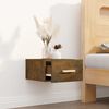 vidaXL Wall-mounted Bedside Cabinet Smoked Oak 13.8x13.8x7.9"