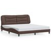 vidaXL Bed Frame Brown Faux leather, metal, solid pine wood, plywood