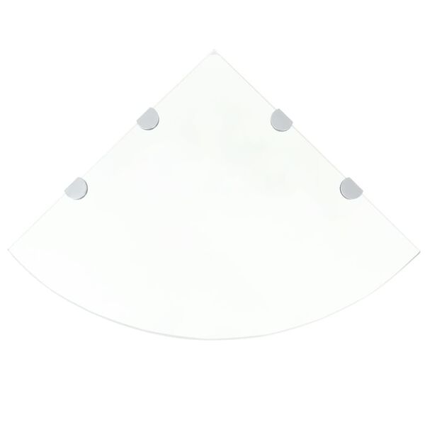 vidaXL Corner Shelf Clear Tempered glass Medium Corner Shelf