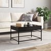 vidaXL Coffee Table Black Engineered wood, Glass Medium Modern