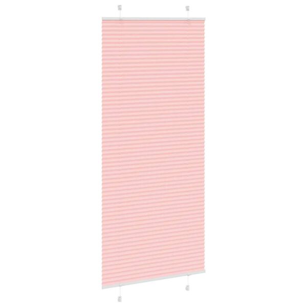 vidaXL Pleated Blind Pink 100% Polyester 37 x 79 in Adjustable Armrests