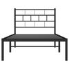 vidaXL Metal Bed Frame Black Powder-Coated Steel Twin Metal Bed Frame