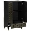 vidaXL Highboard Black Solid Mango Wood Medium Highboard Rectangular