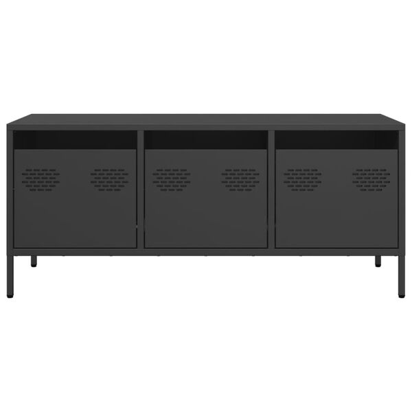 vidaXL TV Cabinet Black Cold-rolled steel Medium TV Cabinet