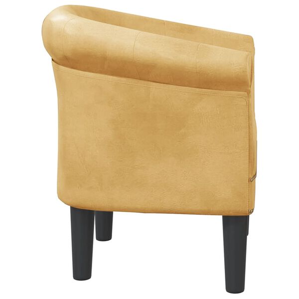 vidaXL Tub Chair Gold Faux Leather