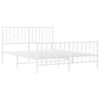 vidaXL Bed Frame White Steel Full Bed Frame Rectangular Traditional