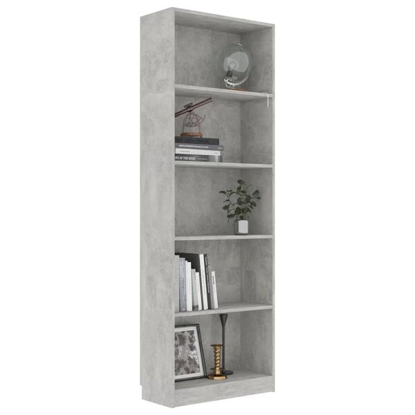 vidaXL Book Cabinet Concrete Grey Engineered Wood Tall Book Cabinet