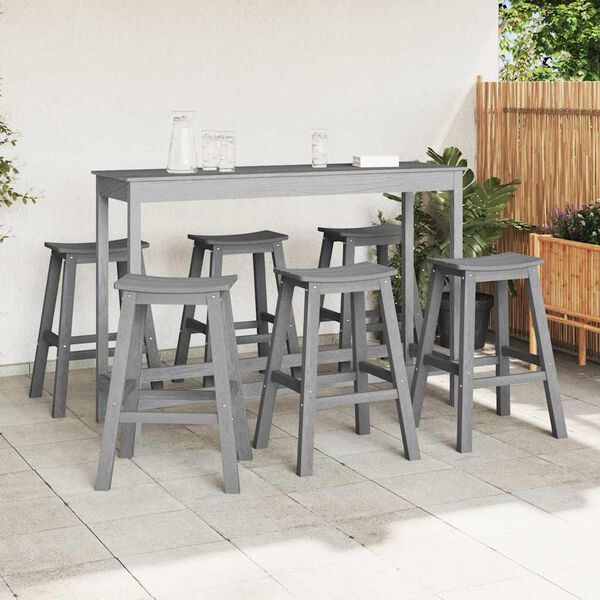 vidaXL Garden Bar Set 6 pcs Light gray HDPE