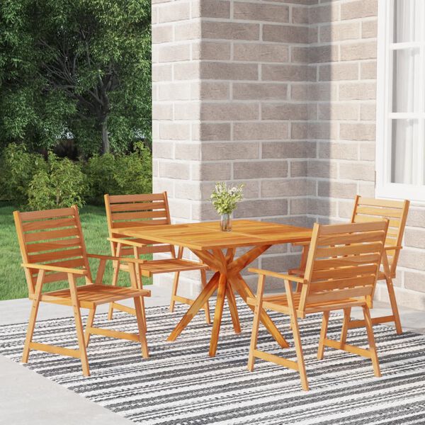 vidaXL Garden Dining Set Natural wood Solid Acacia wood Medium