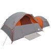 vidaXL Camping Tent 5-Person Grey and Orange Waterproof