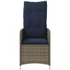 vidaXL Reclining Patio Chairs 2 pcs with Table Gray Poly Rattan
