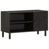 vidaXL TV Cabinet Black Solid mango wood, engineered wood, iron legs