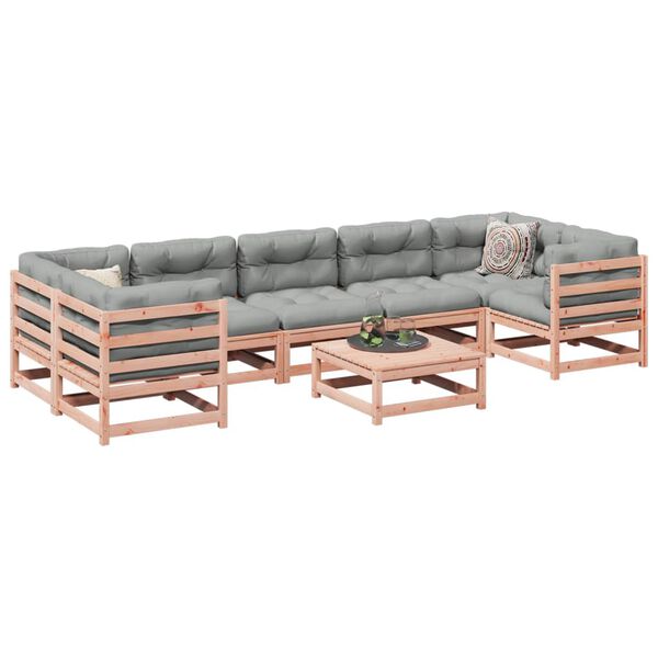vidaXL Garden Sofa Set Reddish-brown Solid Douglas Fir Wood Large