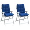 vidaXL Lowback Chair Cushion Set of 2 Royal blue