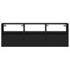 vidaXL TV Wall Cabinet Black Engineered wood 51.2 x 12.2 x 17.7 in