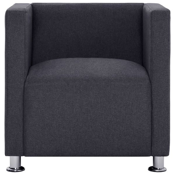 vidaXL Cube Armchair Dark Gray Fabric