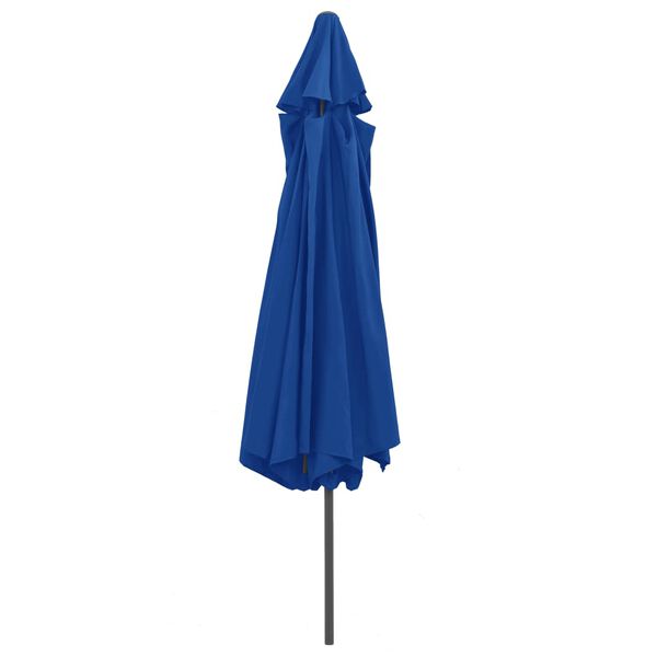 vidaXL Garden Parasol Azure Blue 100% polyester, metal Large Collapsible