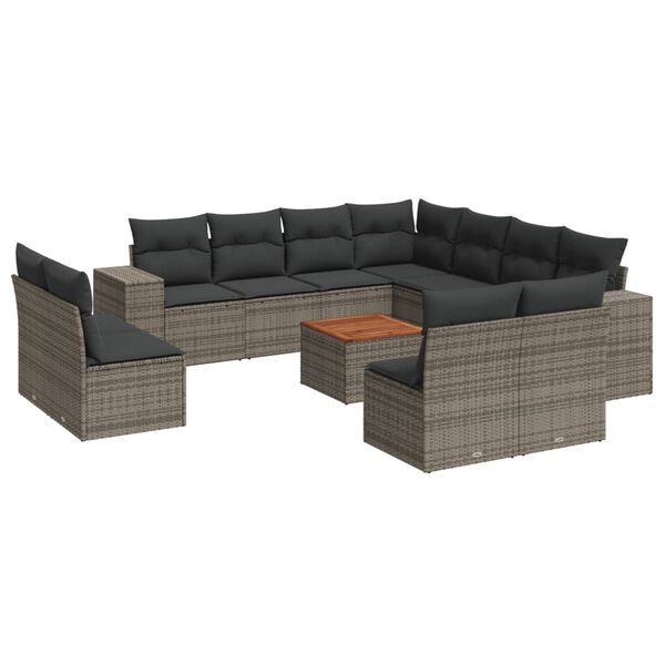 vidaXL Garden Sofa Set Grey