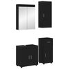 vidaXL Bathroom Furniture Set with Drawer TULUM Black Engineered Wood