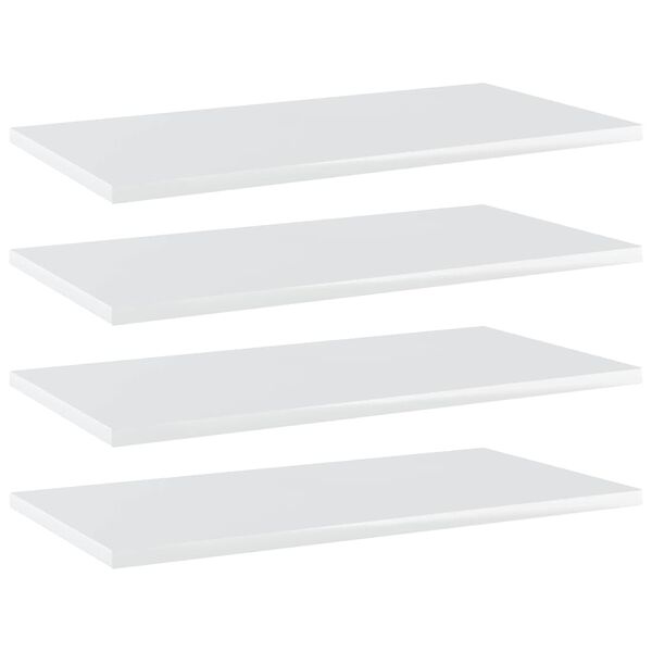 vidaXL Shelf Set of 4 High gloss white Engineered wood 23.6x11.8x0.6 in