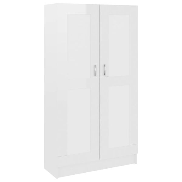 vidaXL Book Cabinet High gloss white Engineered wood, MDF Medium