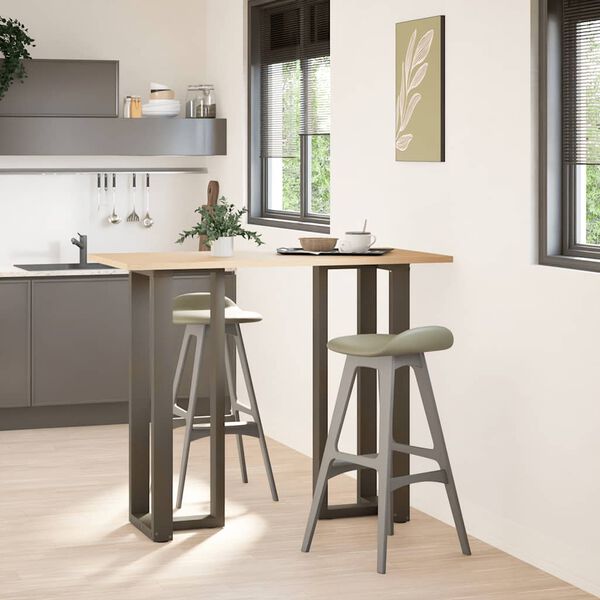 vidaXL Bar Table Legs T-Shaped 2 pcs Natural Steel 19.7 x 13.8 x (43.3-43.7) " Steel