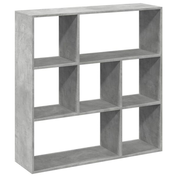 vidaXL Room Divider Bookcase Concrete Grey Engineered Wood Medium