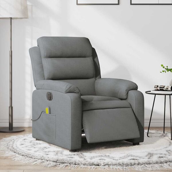 vidaXL Electric Massage Recliner Chair Dark Gray