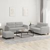 vidaXL 3 Piece Sofa Set with Cushions Light Gray Microfiber Fabric