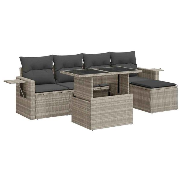 vidaXL Garden Sofa Set Light Grey and Dark Grey