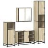 vidaXL Bathroom Furniture Set Sonoma Oak Engineered Wood, Metal Large