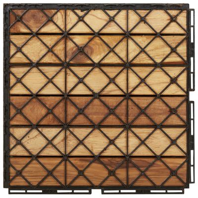 vidaXL Decking Tiles 30 pcs 11.8"x11.8" Solid Wood Teak Vertical Pattern