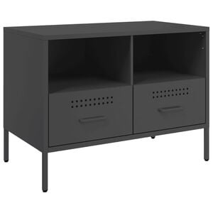 vidaXL TV Cabinet Black Cold-rolled steel One Size TV Cabinet