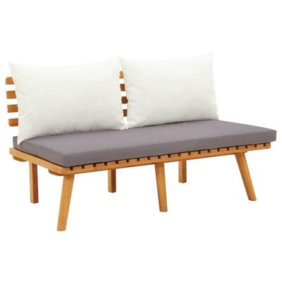 vidaXL Patio Bench with Cushions 45.3" Solid Acacia Wood
