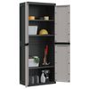 vidaXL Outdoor Storage Cabinet Grey and Black 100% Polypropylene (PP)