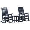 vidaXL Garden Rocking Chair 3 pcs Navy 38 x 38 x 46cm Plastic