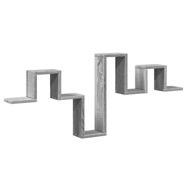 vidaXL Wall Shelf Gray Sonoma 41.1"x3.9"x16.9" Engineered Wood