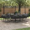 vidaXL Garden Dining Set 11 pcs Black Steel