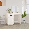 vidaXL Dressing Table White Solid Pine Wood Medium Dressing Table