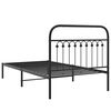 vidaXL Bed Frame Black Steel Twin Bed Frame Rectangular Traditional