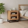 vidaXL Bedside Cabinet Brown Solid acacia wood, glass, powder-coated steel