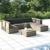 vidaXL Garden Lounge Set Grey PE Rattan, Powder-Coated Steel 7 Piece Set