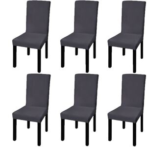 vidaXL Chair Cover Set of 6 Anthracite 90% Polyester, 10% Elastane