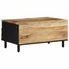 vidaXL Coffee Table Black Solid Mango Wood, Iron Medium Coffee Table