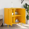 vidaXL Sideboard Mustard Yellow Steel Medium Storage Cabinet Cabinet
