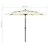 vidaXL Parasol Sand Polyester, Aluminum Large Collapsible Parasol
