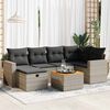 vidaXL Garden Sofa Set Grey PE Rattan, Powder-Coated Steel, Acacia Wood