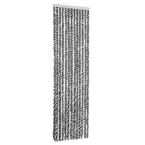 vidaXL Fly Curtain Grey and Black and White 22.0x78.7" Chenille