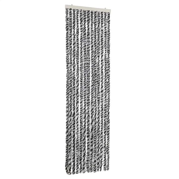 vidaXL Fly Curtain Grey and Black and White 22.0x78.7" Chenille